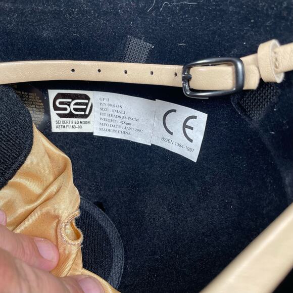 Troxel Grand Prix Gold II Equestrian Riding Helmet Small Black Velvet Show - Picture 9 of 10